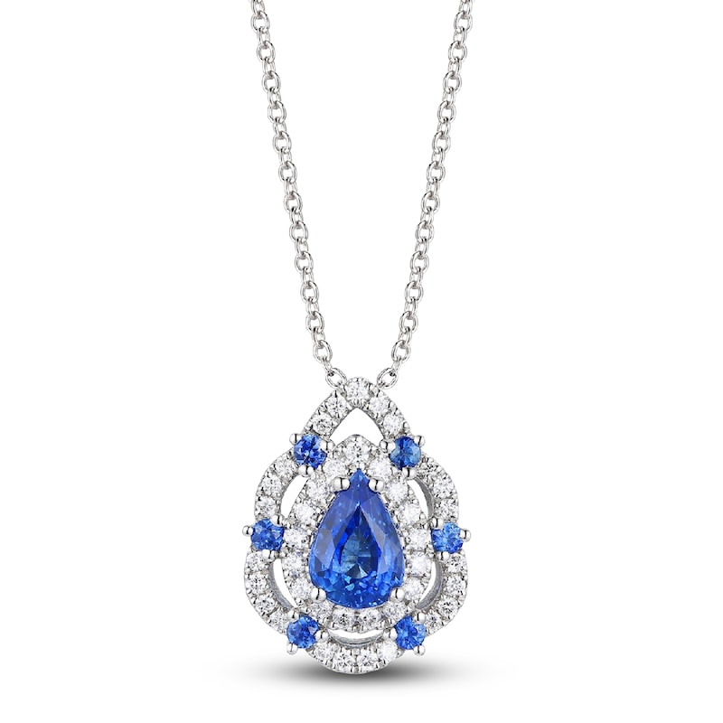 Le Vian Natural Sapphire & Diamond Necklace 1/5 ct tw Platinum