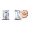 Thumbnail Image 1 of Emerald-Cut Lab-Created Diamond Solitaire Stud Earrings 1-1/2 ct tw 14K Rose Gold (F/SI2)
