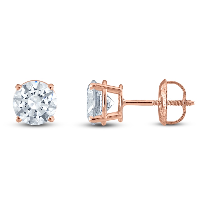 Round-Cut Lab-Created Diamond Solitaire Stud Earrings 1/ ct tw 14K Rose Gold (F/SI2