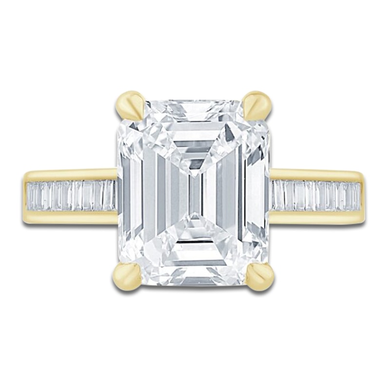 Pnina Tornai Lab-Created Diamond Emerald-Cut Engagement Ring 5-5/8 ct tw 14K Yellow Gold