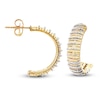 Thumbnail Image 1 of Italia D'Oro Diamond-Cut Cleopatra Open Hoop Earrings 14K Yellow Gold 21.8mm