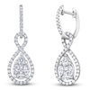 Thumbnail Image 2 of Multi-Diamond Twist Drop Hoop Earrings 1-3/8 ct tw 14K White Gold