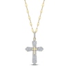 Thumbnail Image 1 of Shy Creation Diamond Cross Necklace 1/8 ct tw 14K Yellow Gold SC55026012RD