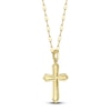 Thumbnail Image 2 of Shy Creation Diamond Cross Necklace 1/8 ct tw 14K Yellow Gold SC55026012RD