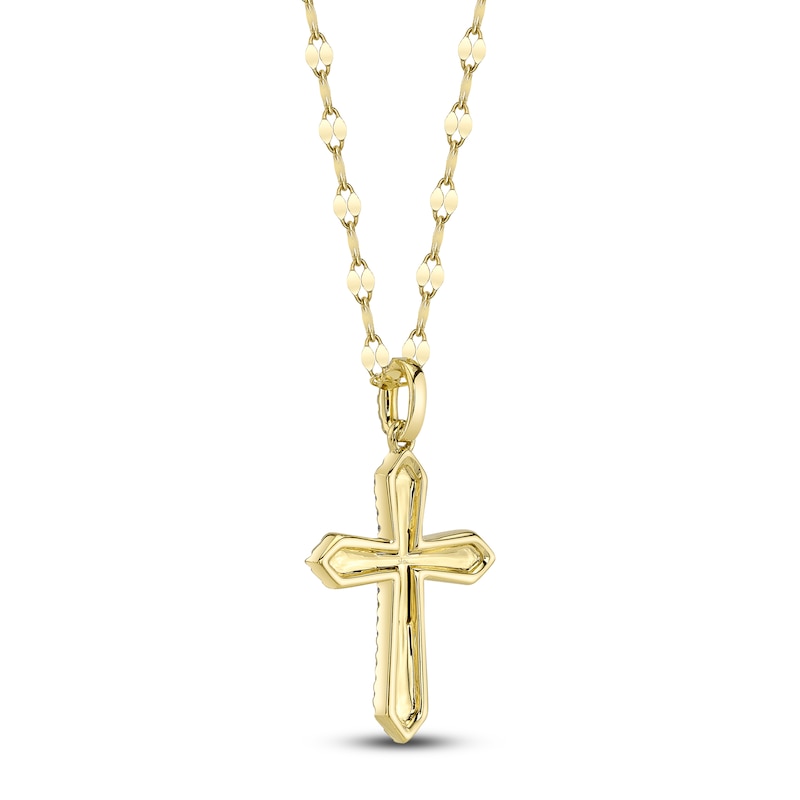 Shy Creation Diamond Cross Necklace 1/8 ct tw 14K Yellow Gold SC55026012RD