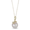 Thumbnail Image 3 of Cultured Pearl & Diamond Leaf Gift Set 1/20 ct tw 10K Yellow Gold