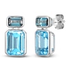 Thumbnail Image 2 of Rectangle-Cut Natural Swiss Blue Topaz & London Blue Topaz Earrings 10K White Gold