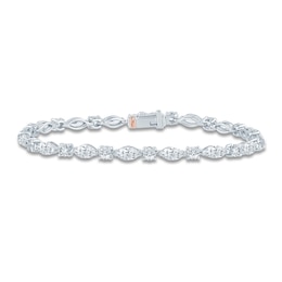Pnina Tornai Marquise & Round Lab-Created Diamond Link Bracelet 7-1/4 ct tw 14K White Gold 7&quot;