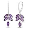 Thumbnail Image 2 of Marquise-Cut Natural Amethyst & Diamond Drop Earrings 1/8 ct tw 10K White Gold