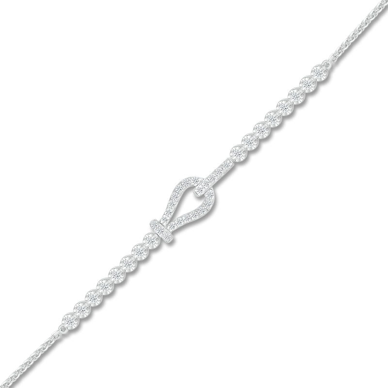 Main Image 2 of Diamond Interlocking Teardrop Bracelet 1/2 ct tw 10K White Gold 7.5&quot;