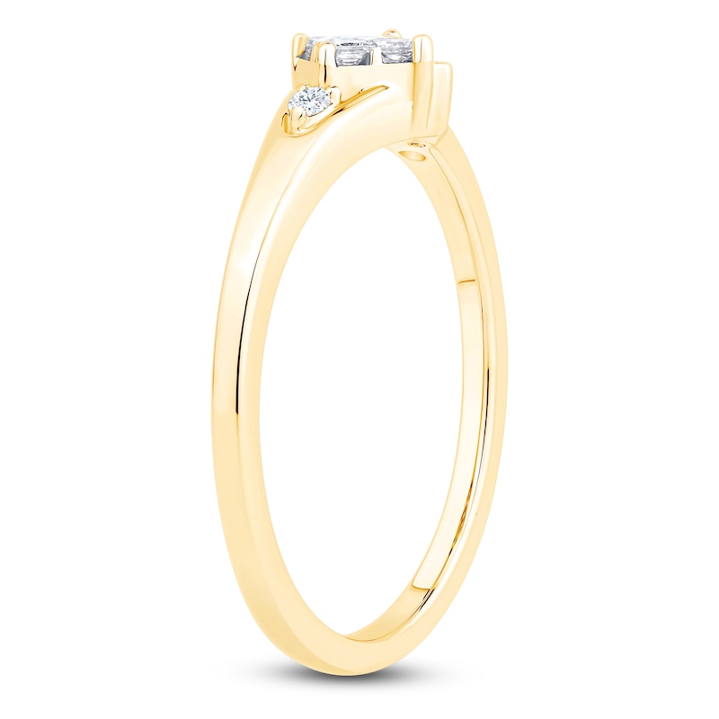 Main Image 2 of Princess-Cut Quad Diamond Promise Ring 1/5 ct tw 10K Yellow Gold