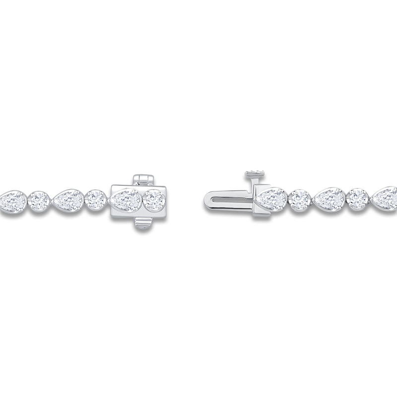 Main Image 3 of Pear-Shaped & Round-Cut Lab-Created Diamond Bracelet 2-3/4 ct t 14K White Gold 7&quot;