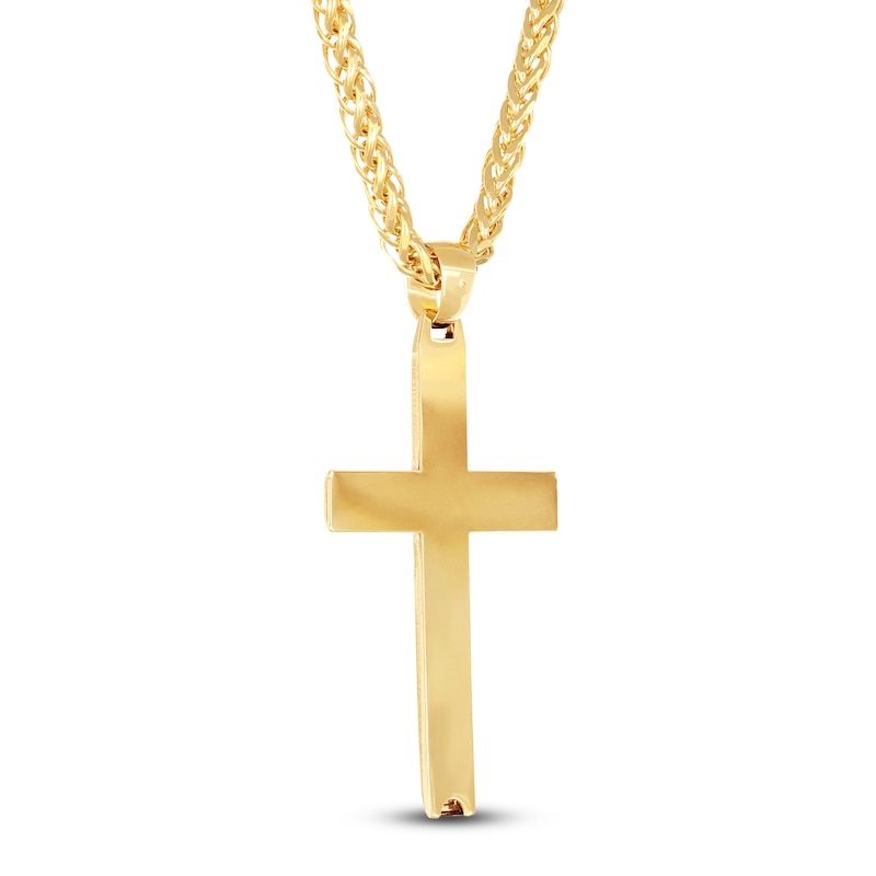 Main Image 3 of Men's Cross Necklace 10K Yellow Gold 22&quot;