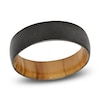 Thumbnail Image 1 of Men's 8mm Satin-Finish Wedding Band Black Zirconium & Olive Wood Sleeve