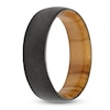 Thumbnail Image 2 of Men's 8mm Satin-Finish Wedding Band Black Zirconium & Olive Wood Sleeve