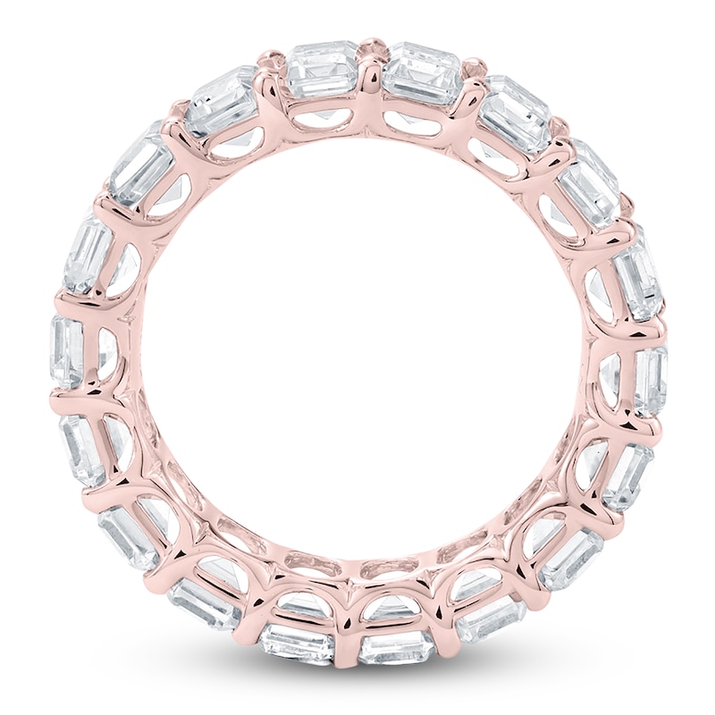 Main Image 2 of Certified Emerald-Cut Diamond Eternity Band 7-5/8 - 9-5/8 ct tw 14K Rose Gold