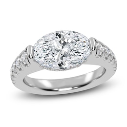 Oval-Cut Created By Jared Studio Lab-Created Diamond Engagement Ring 3-1/2 ct tw 14K White Gold