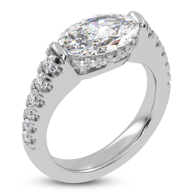 Main Image 2 of Oval-Cut Created By Jared Studio Lab-Created Diamond Engagement Ring 3-1/2 ct tw 14K White Gold