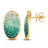 Thumbnail Image 1 of Le Vian Emerald Ombré Oval Earrings 1/15 ct tw Diamonds 14K Honey Gold