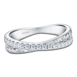 Kirk Kara Diamond Filigree Crossover Wedding Band 1/4 ct tw 14K White Gold