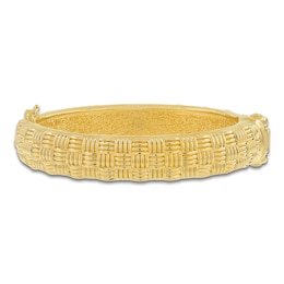 Italia D'Oro Basket Weave Bangle Bracelet 14K Yellow Gold