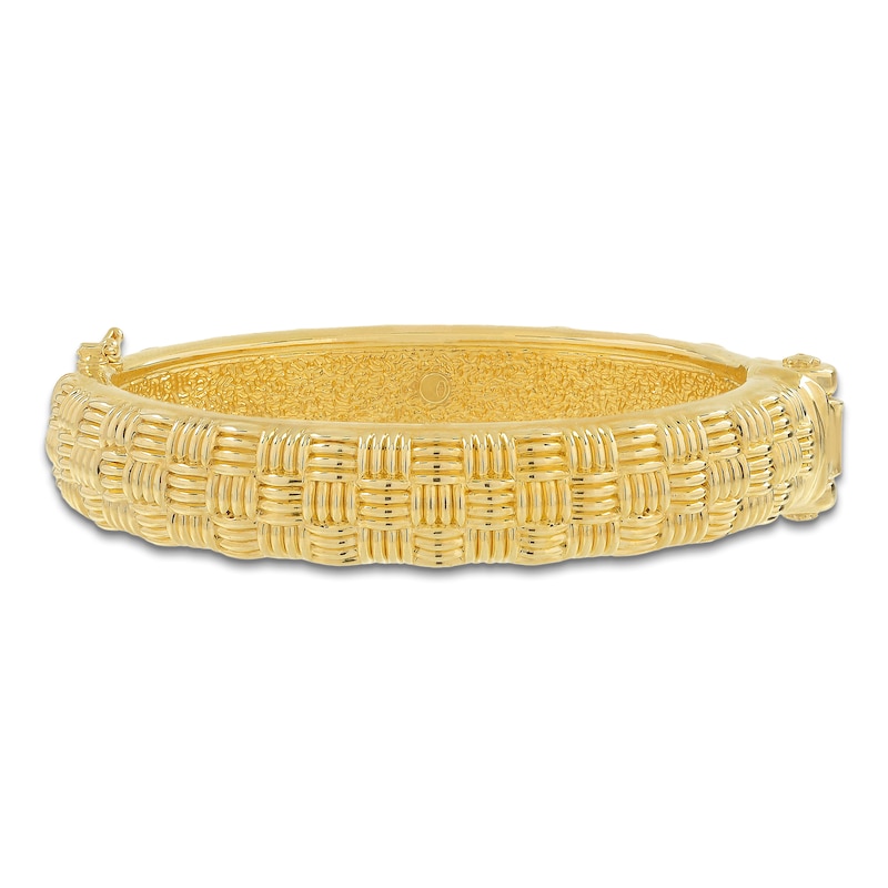 Main Image 1 of Italia D'Oro Basket Weave Bangle Bracelet 14K Yellow Gold