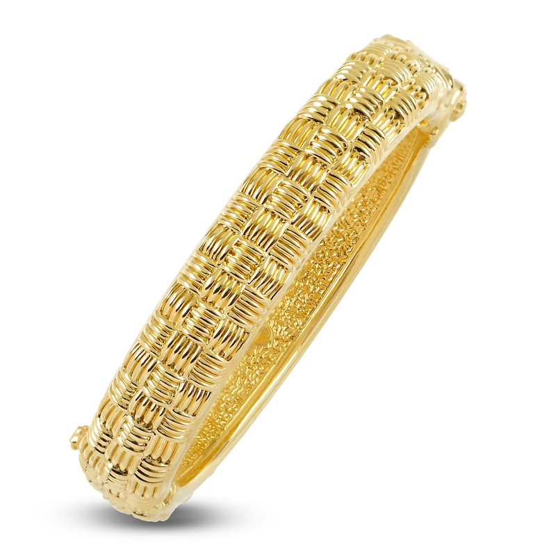 Main Image 3 of Italia D'Oro Basket Weave Bangle Bracelet 14K Yellow Gold