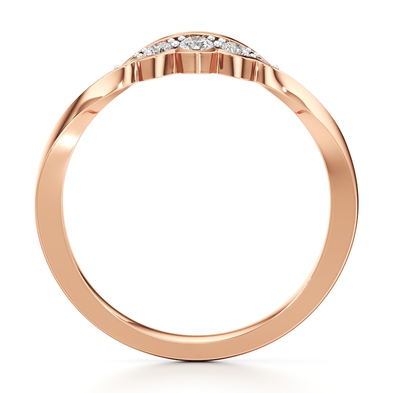 Main Image 2 of J'Lure Lab-Created Diamond Scalloped Wedding Band 1/8 ct tw 18K Rose Gold