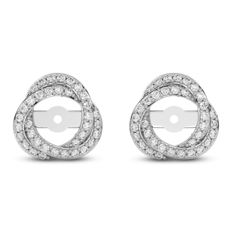 Main Image 6 of Lab-Created Diamond Twist Earring Jackets 1/3 ct tw ct tw 10K White Gold