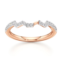 J'Lure Lab-Created Diamond Angled Contour Wedding Band 1/5 ct tw 18K Rose Gold