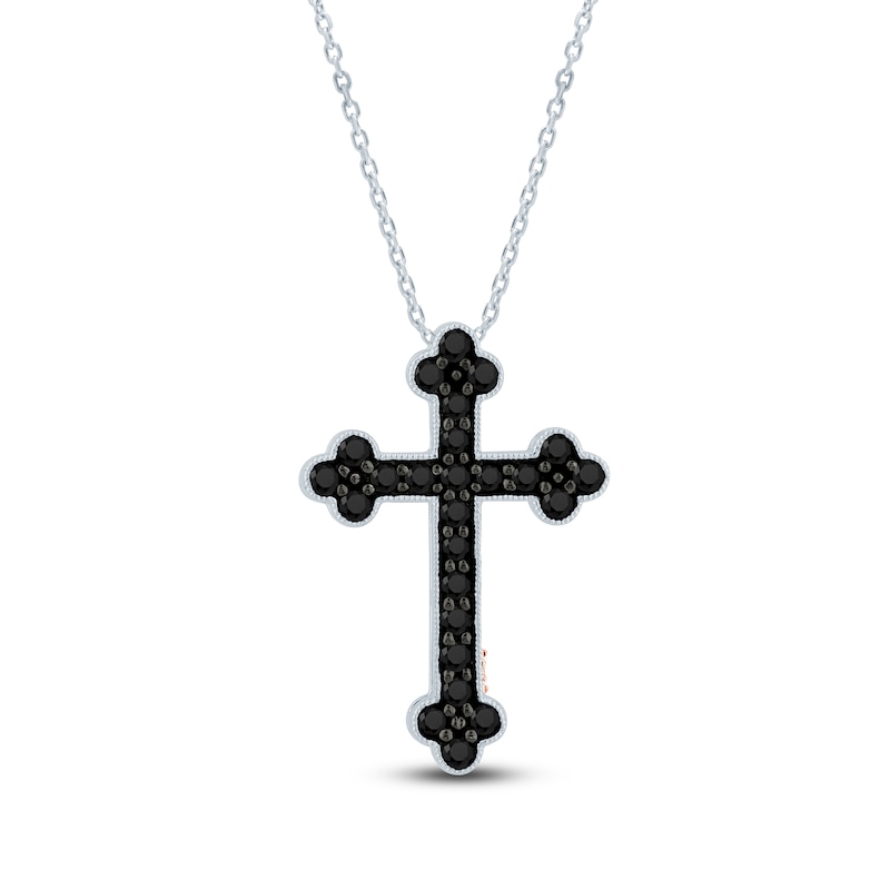 Main Image 1 of Pnina Tornai Black Diamond Cross Necklace 5/8 ct tw 14K White Gold 18&quot;