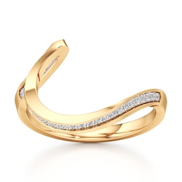 J'Lure Lab-Created Diamond Contour Wedding Band 1/6 ct tw 18K Yellow Gold