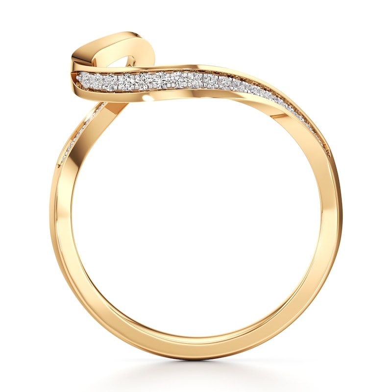 Main Image 2 of J'Lure Lab-Created Diamond Contour Wedding Band 1/6 ct tw 18K Yellow Gold