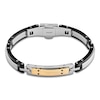 Thumbnail Image 5 of Baraka Men's Black Diamond Bar Link Bracelet 1/20 ct tw Stainless Steel, Black Ion Plating & 18K Yellow Gold 7.75&quot;