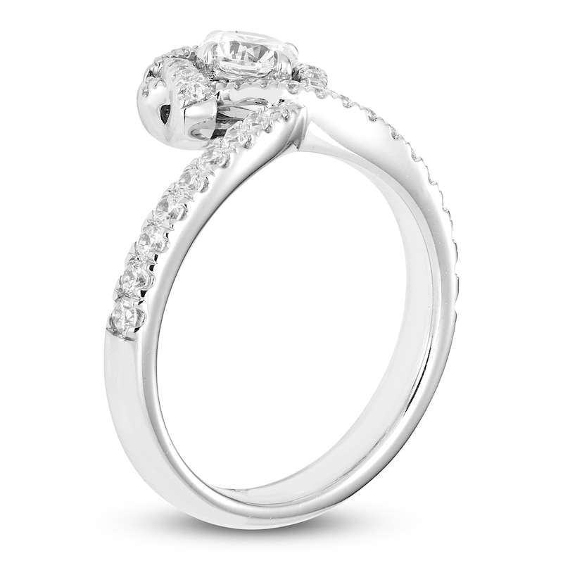 Main Image 2 of Unspoken Round-Cut Diamond Halo Ring 1 ct tw 14K White Gold