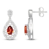 Thumbnail Image 3 of Pear-Shaped Natural Garnet & Diamond Dangle Earrings 1/6 ct tw Sterling Silver