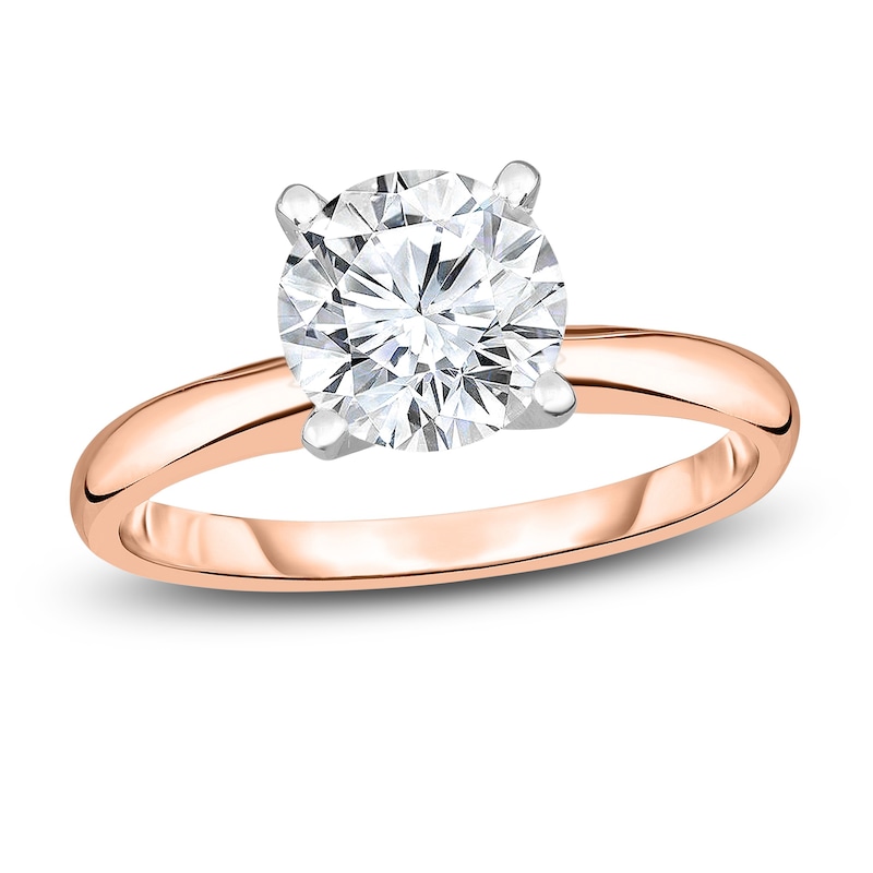 Diamond Solitaire Engagement Ring 5/8 ct tw Round 14K Rose Gold (I2/I)