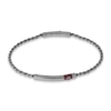 Thumbnail Image 1 of Marco Dal Maso Men's Black Diamond Accent Bracelet Brown Enamel Sterling Silver 8&quot;