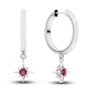 Thumbnail Image 0 of Juliette Maison Natural Rhodolite Garnet Starburst Drop Earrings 10K White Gold