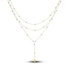 Thumbnail Image 1 of Lariat Necklace Light Blue Enamel 14K Yellow Gold