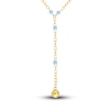 Thumbnail Image 2 of Lariat Necklace Light Blue Enamel 14K Yellow Gold