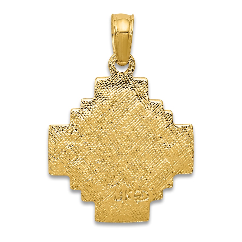 Main Image 3 of Flat Cross Pendant Necklace 14K Yellow Gold 18&quot;