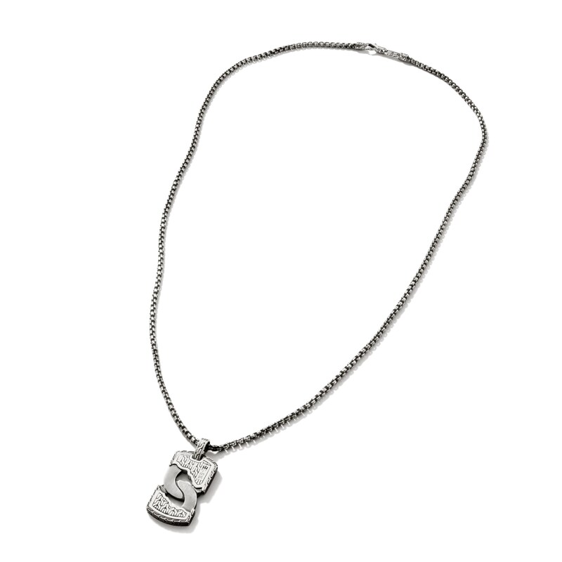 Men's Gucci Dog Tag Necklace in Sterling Silver