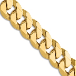 Men's Solid Curb Chain Necklace 14K Yellow Gold 22&quot; 9.5mm