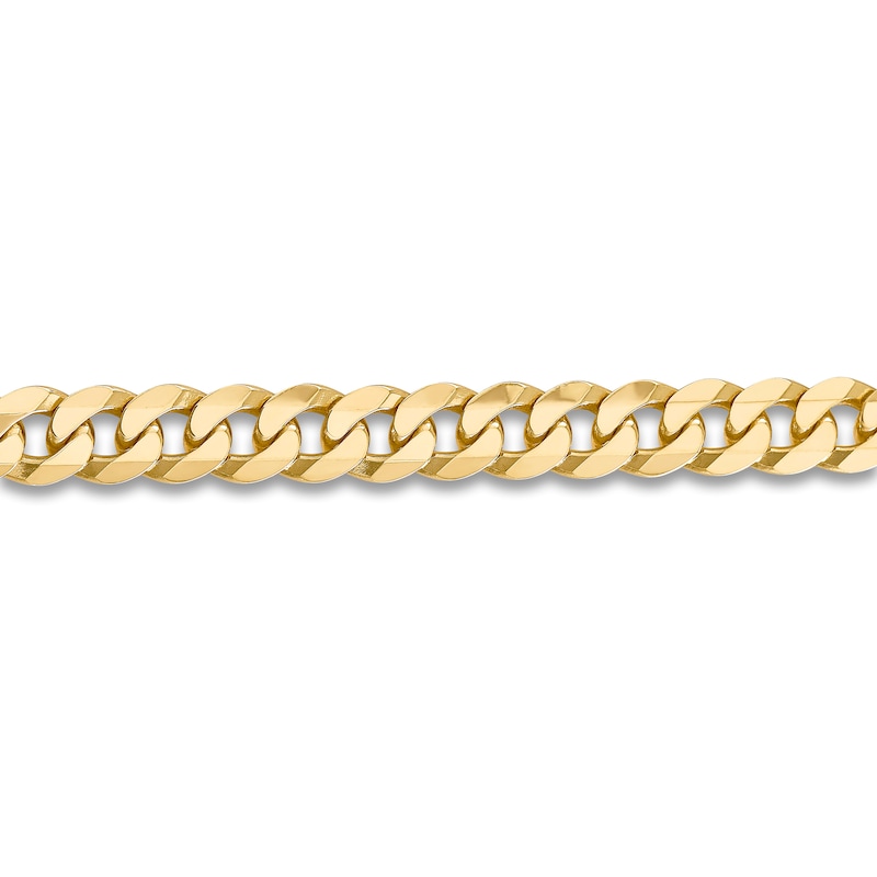 Men's Solid Curb Chain Necklace 14K Yellow Gold 22" 9.5mm