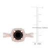 Thumbnail Image 4 of Black & White Diamond Halo Engagement Ring 1-1/2 ct tw Round 14K Rose Gold