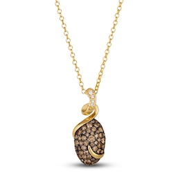 Le Vian Wrapped In Chocolate Diamond Pendant Necklace 7/8 ct tw Round 14K Honey Gold 19&quot;