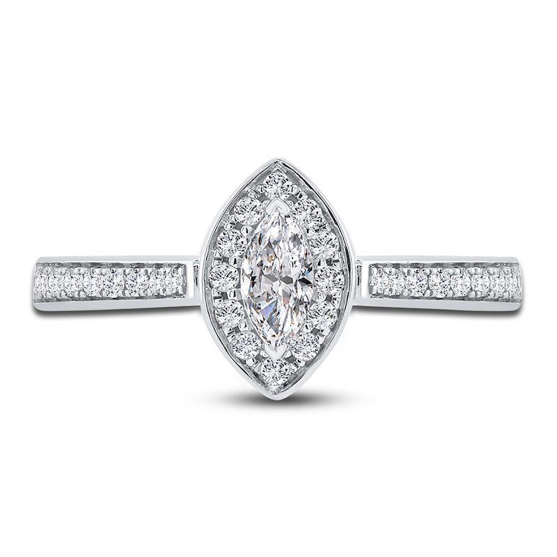 Main Image 3 of Diamond Frame Ring 3/8 ct tw Round/Marquise 14K White Gold