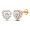 Thumbnail Image 2 of Diamond Flat Back Stud Earrings 1/5 ct tw Round 14K Yellow Gold