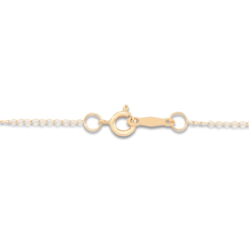 Main Image 3 of Children's White Lab-Created Sapphire Cross Necklace 14K Yellow Gold 16&quot;